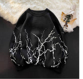 Lockerer Pullover mit Gothic-Muster